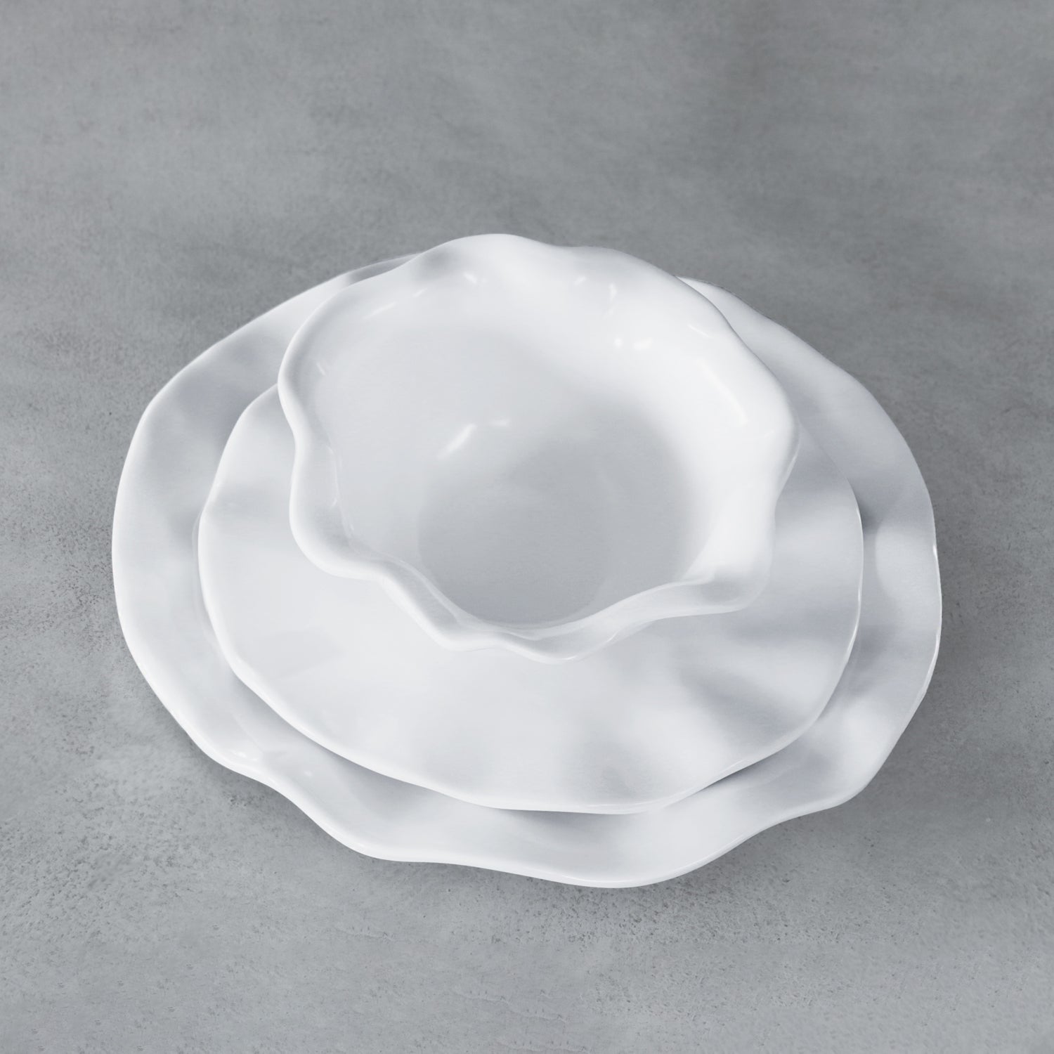 VIDA Havana 11&quot; Dinner Plate Set of 4 (White) SECONDS - NON REFUNDABLE