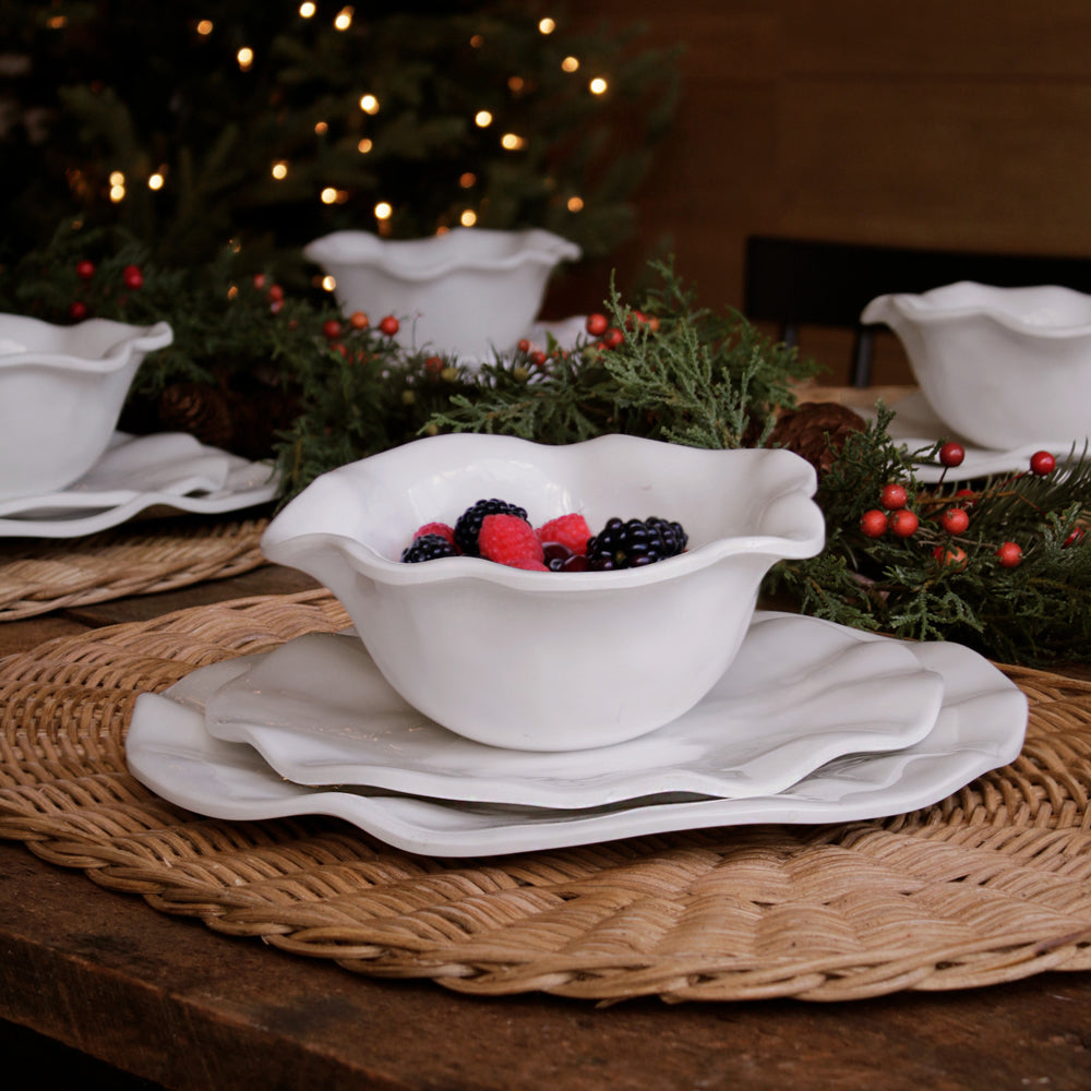 VIDA Havana 11&quot; Dinner Plate Set of 4 (White) SECONDS - NON REFUNDABLE