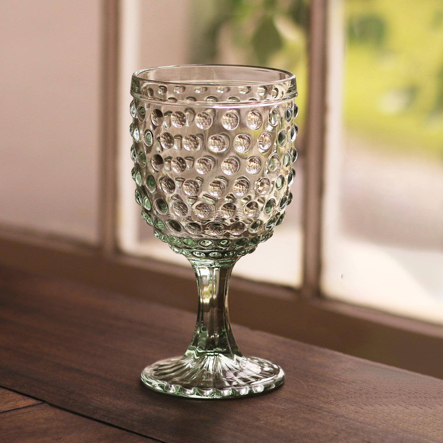 GLASS Hobnail All Purpose Set of 4 (Moss Green)