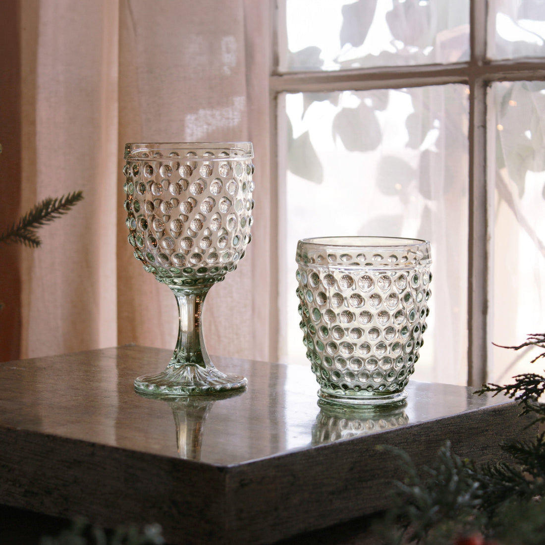 beatriz-ball-glass-hobnail-double-old-fashioned-set-of-4-moss-green