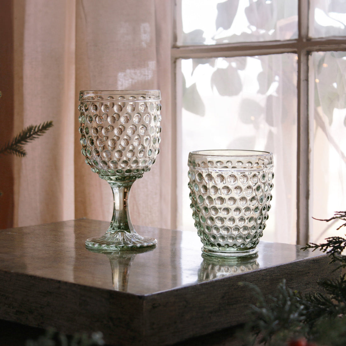 beatriz-ball-glass-hobnail-double-old-fashioned-set-of-4-moss-green