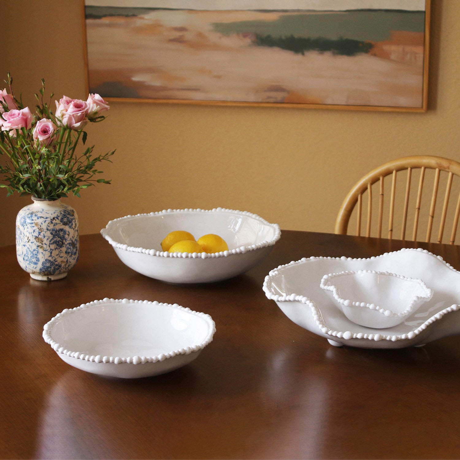 VIDA Alegria Pasta Bowl Set of 4 White