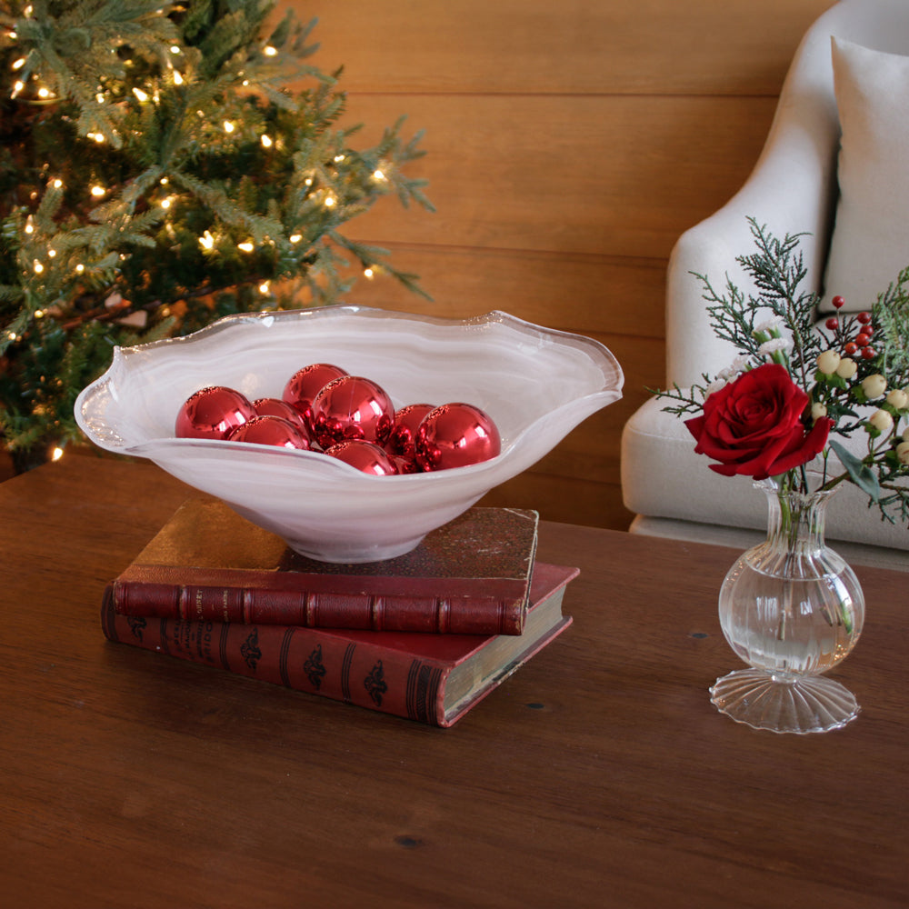 GLASS Alabaster Wave Extra Large Bowl (White)