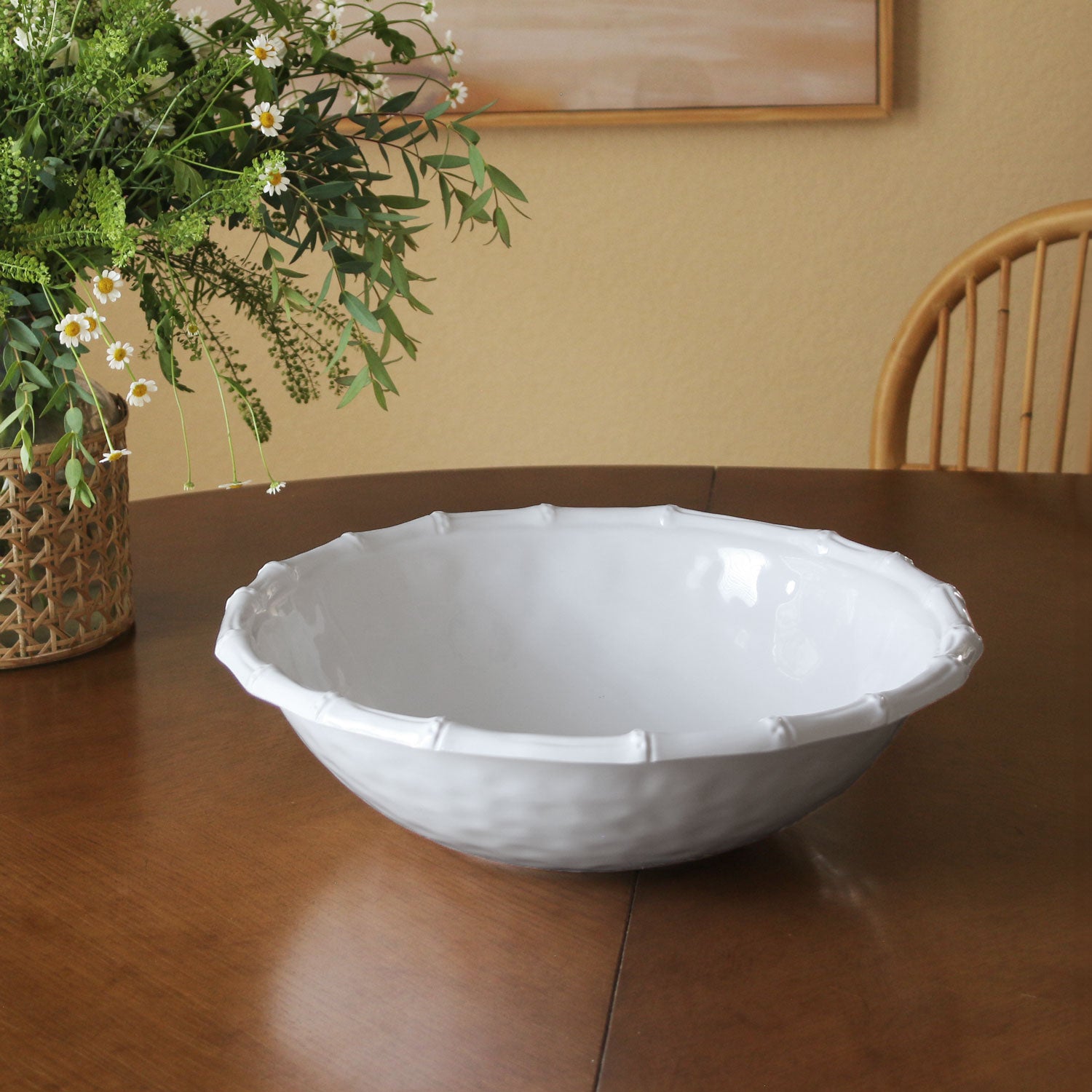 VIDA Bamboo Large Salad Bowl (White)