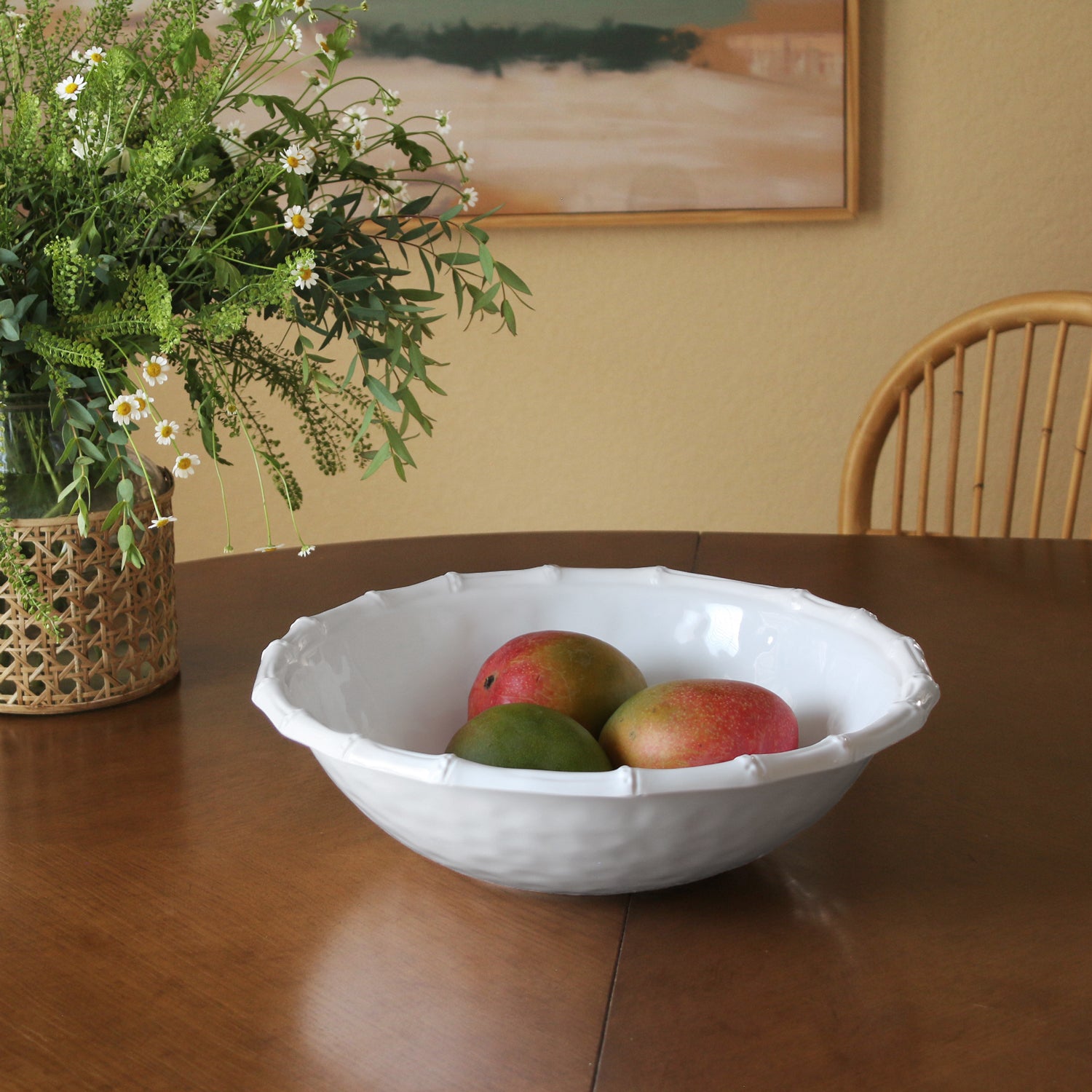 VIDA Bamboo Large Salad Bowl (White)