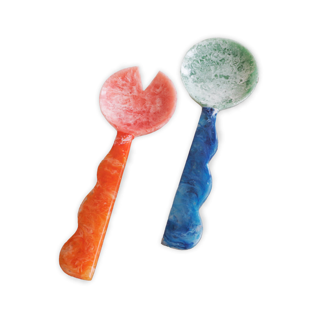 VIDA Resin Salad Servers (Orange and Blue)