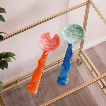 VIDA Resin Salad Servers (Orange and Blue)