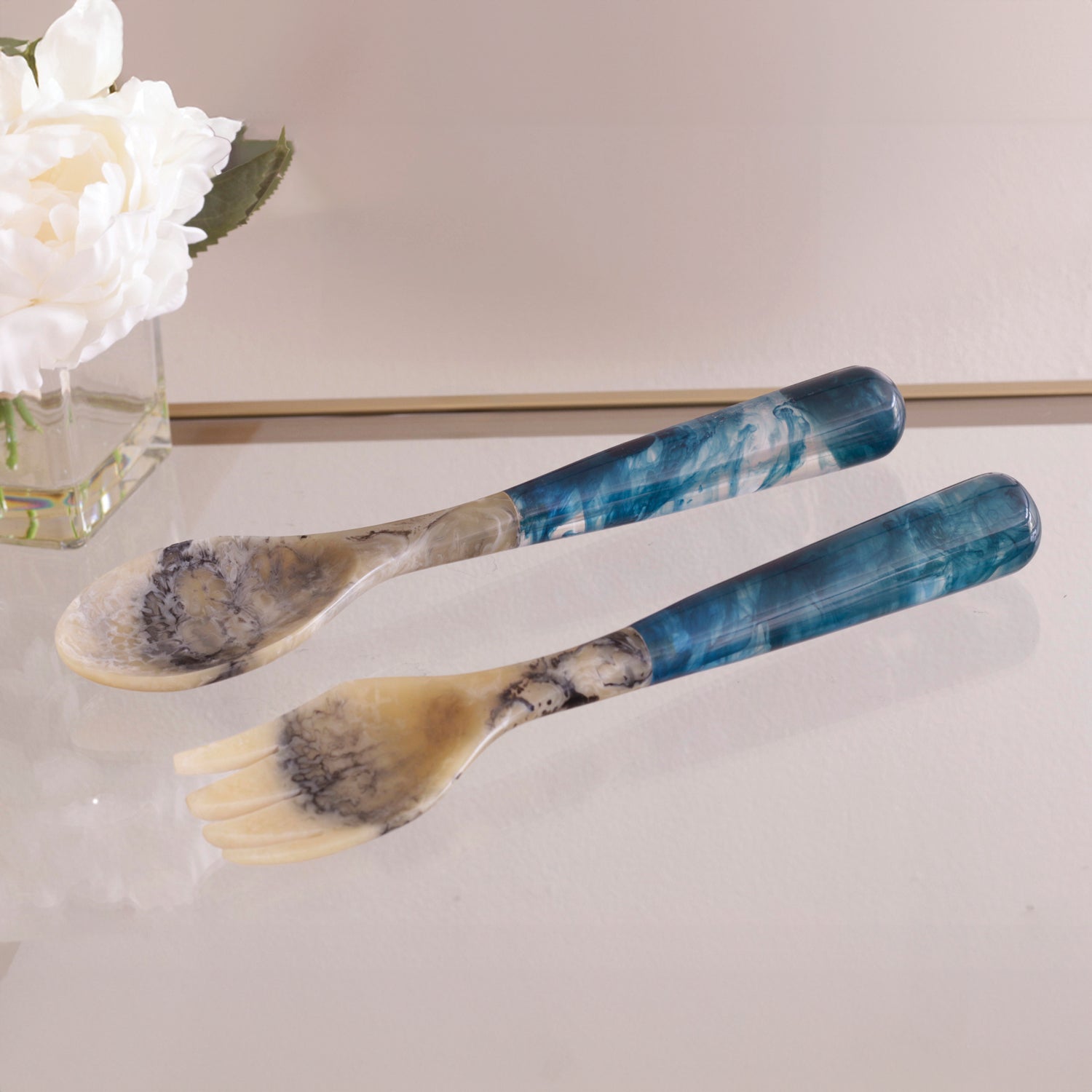 VIDA Resin Salad Servers (Dark Blue) SECONDS - NON REFUNDABLE