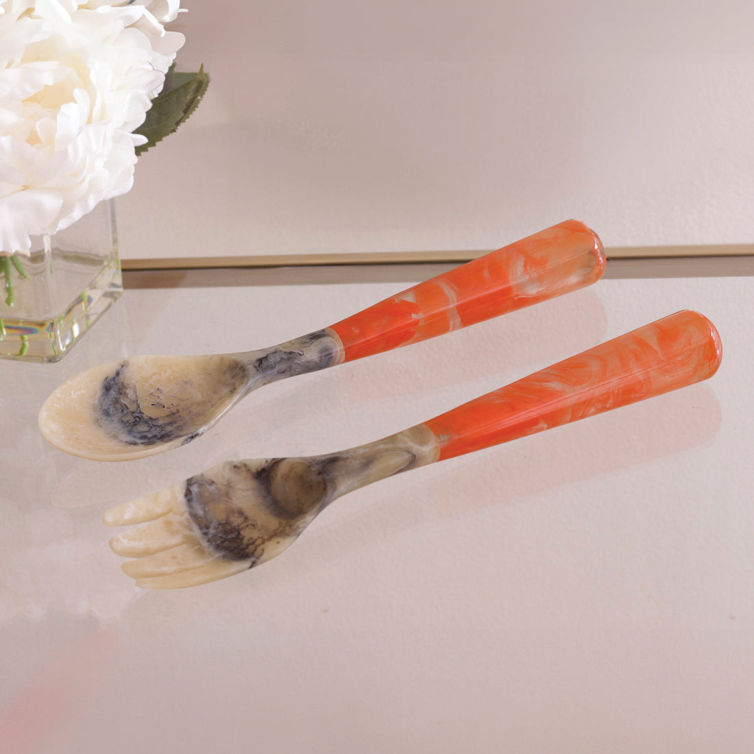 VIDA Resin Salad Servers (Orange) SECONDS - NON REFUNDABLE