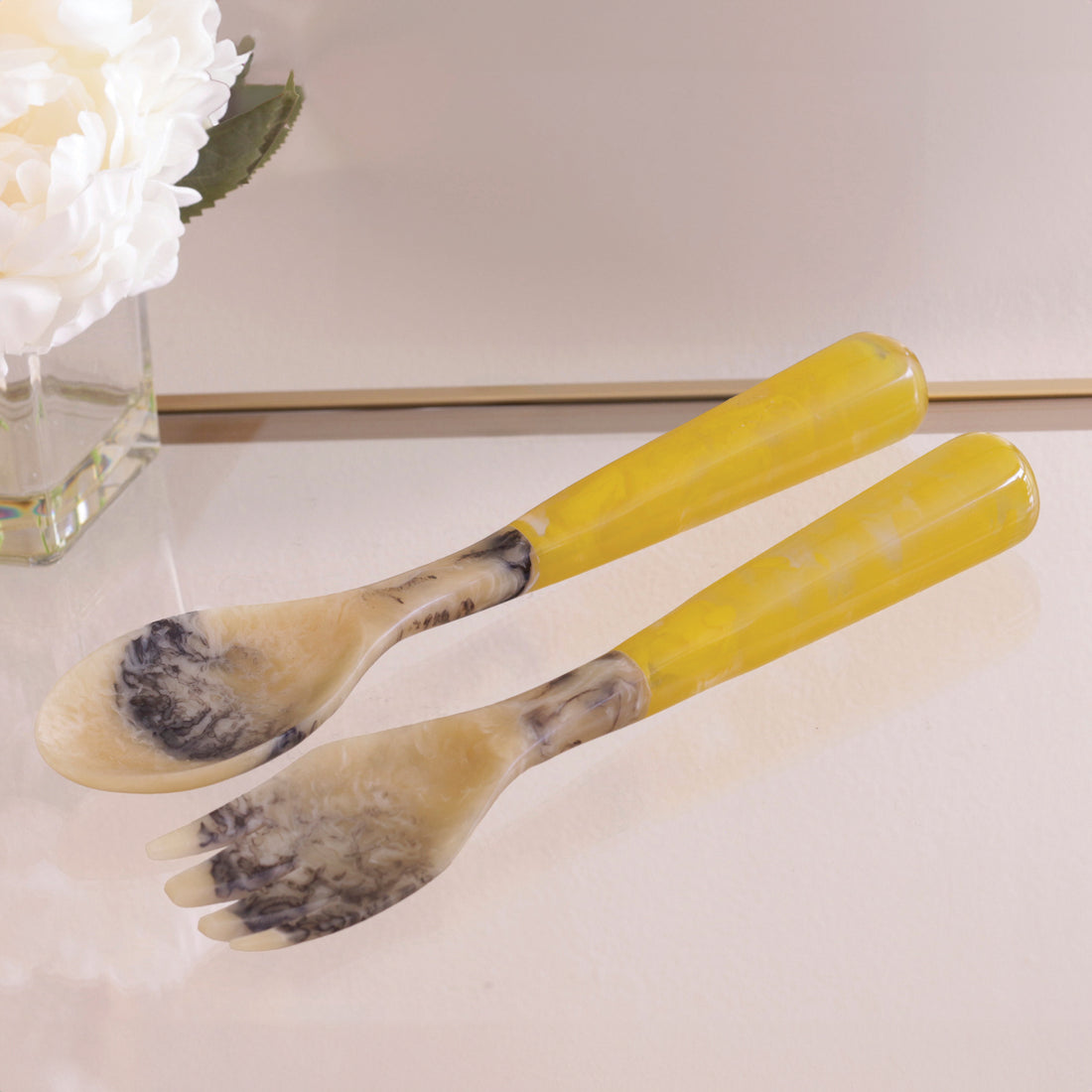 VIDA Resin Salad Servers (Yellow) SECONDS - NON REFUNDABLE