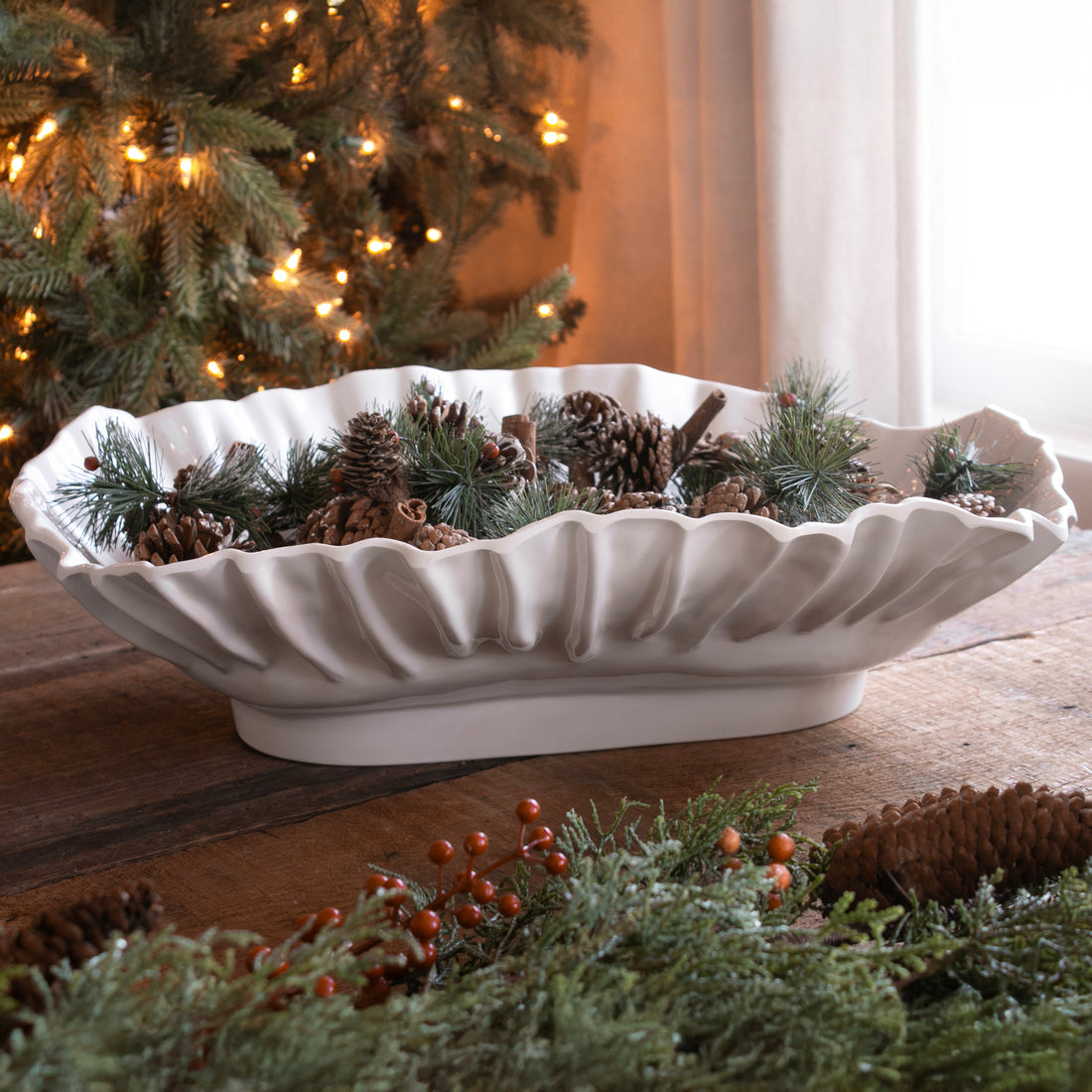 VIDA Bloom Large Rectangle Bowl (White)