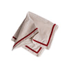 LINENS Velluto Napkins with Border Set of 4 Beige and Red