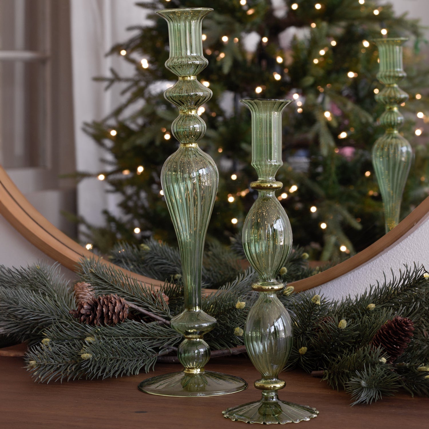 beatriz-ball-glass-cambridge-beryl-10-candlestick-holder-set-of-2-green-and-gold