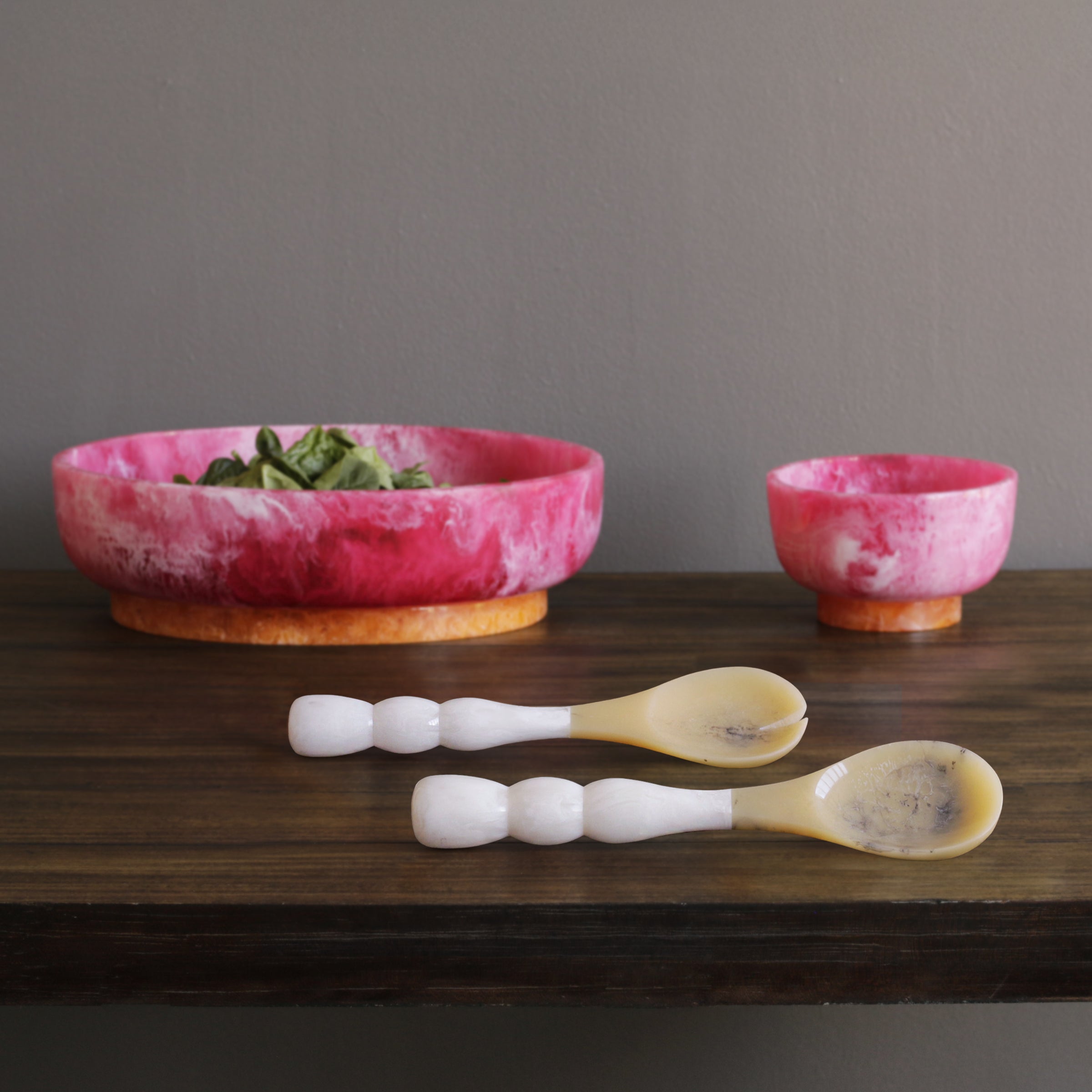 RESIN Rio Bubble Salad Servers (White)