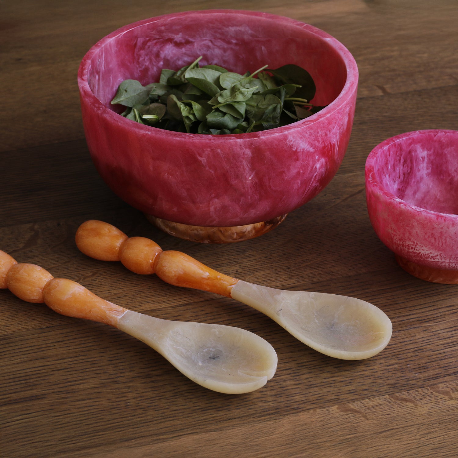 RESIN Rio Large Bowl with Base (Pink and Orange)