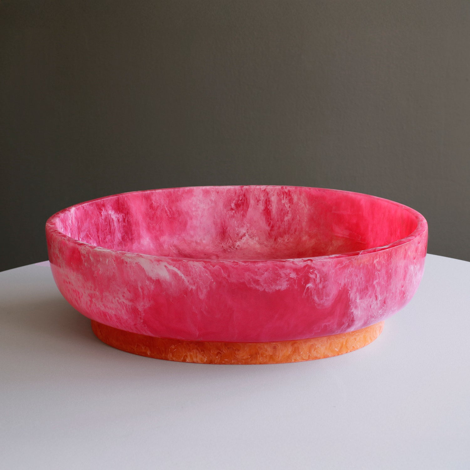 beatriz-ball-resin-rio-large-oval-bowl-with-base-pink-and-orange