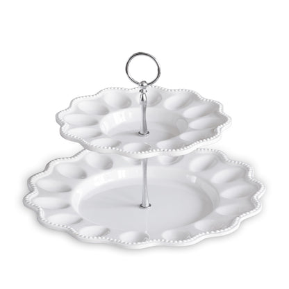 VIDA Alegria Two Tiered Egg Server White