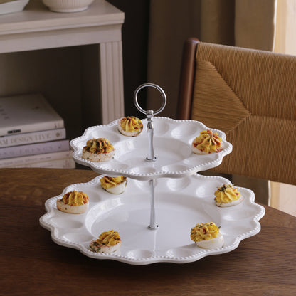 VIDA Alegria Two Tiered Egg Server White