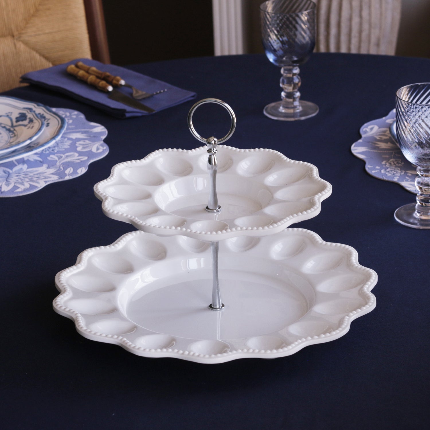 VIDA Alegria Two Tiered Egg Server White