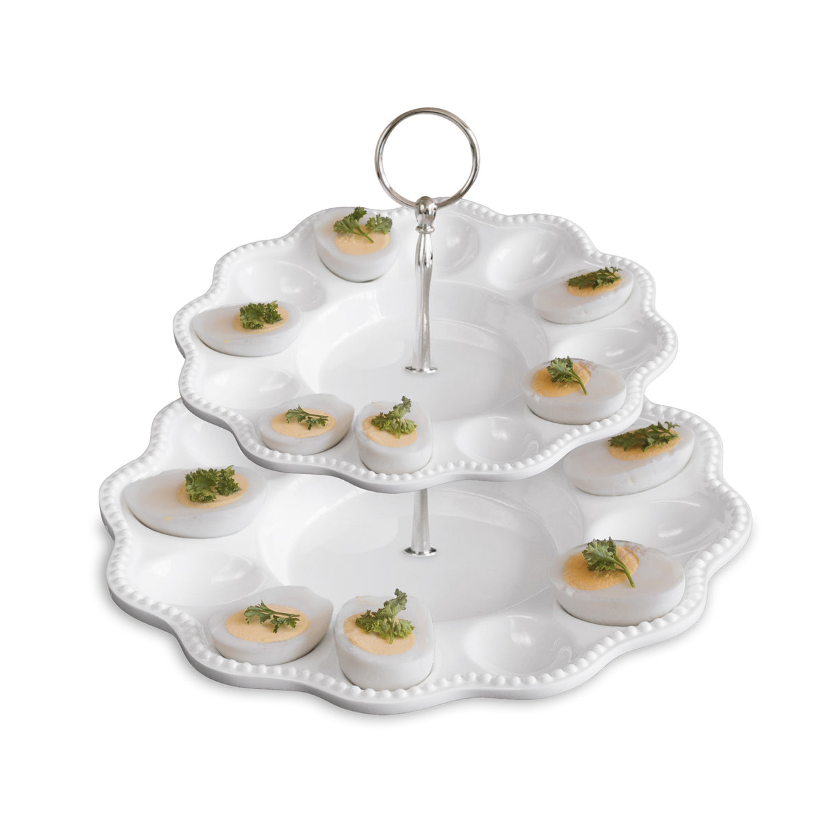 VIDA Alegria Two Tiered Egg Server White