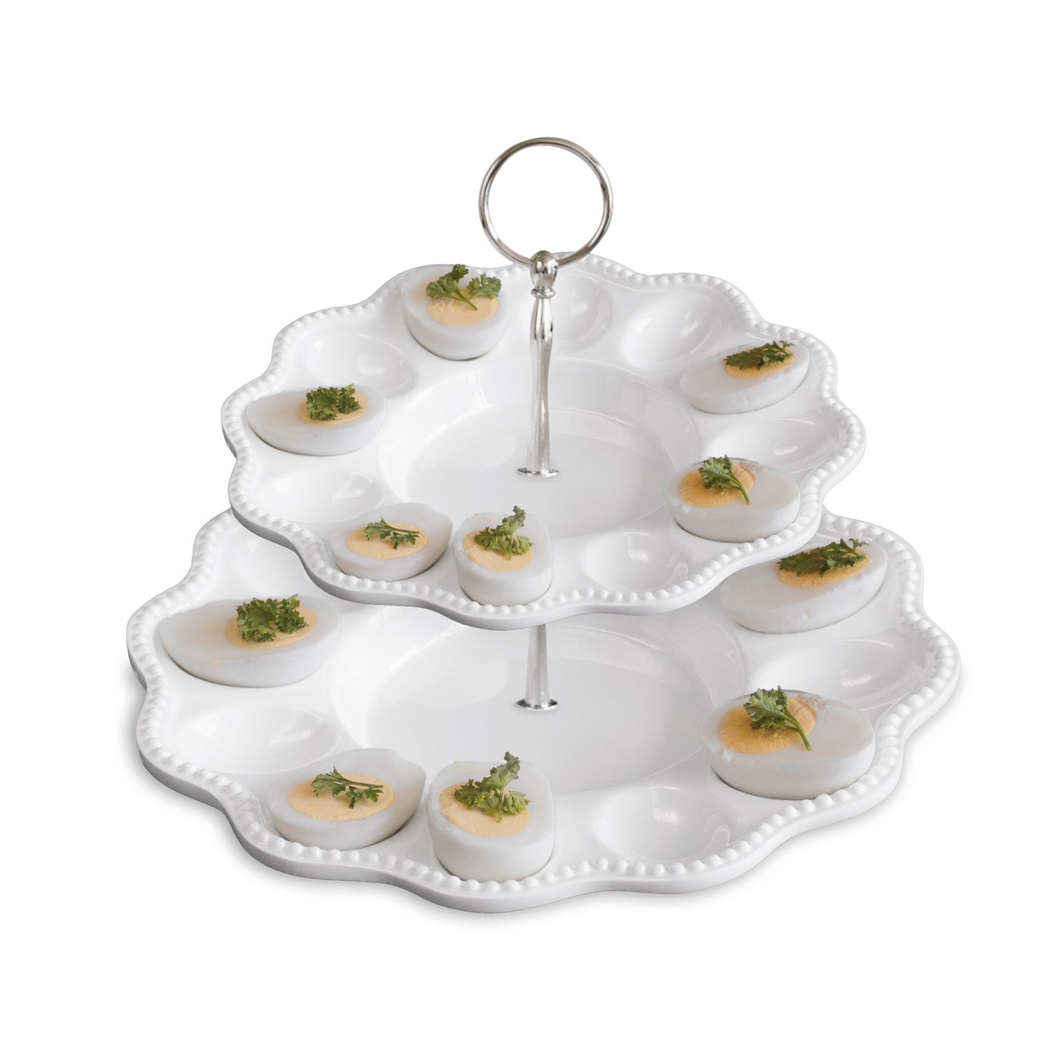 VIDA Alegria Two Tiered Egg Server White