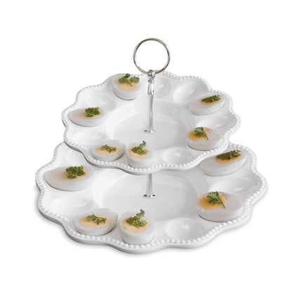 VIDA Alegria Two Tiered Egg Server White