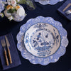 VIDA Faenza 11" Dinner Plate Set of 4 White and Blue