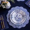 VIDA Faenza 11" Dinner Plate Set of 4 White and Blue