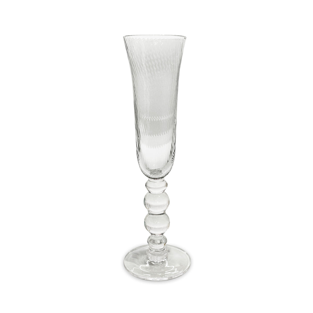 GLASS French Swirl Champagne Flute Set of 4 (Clear)