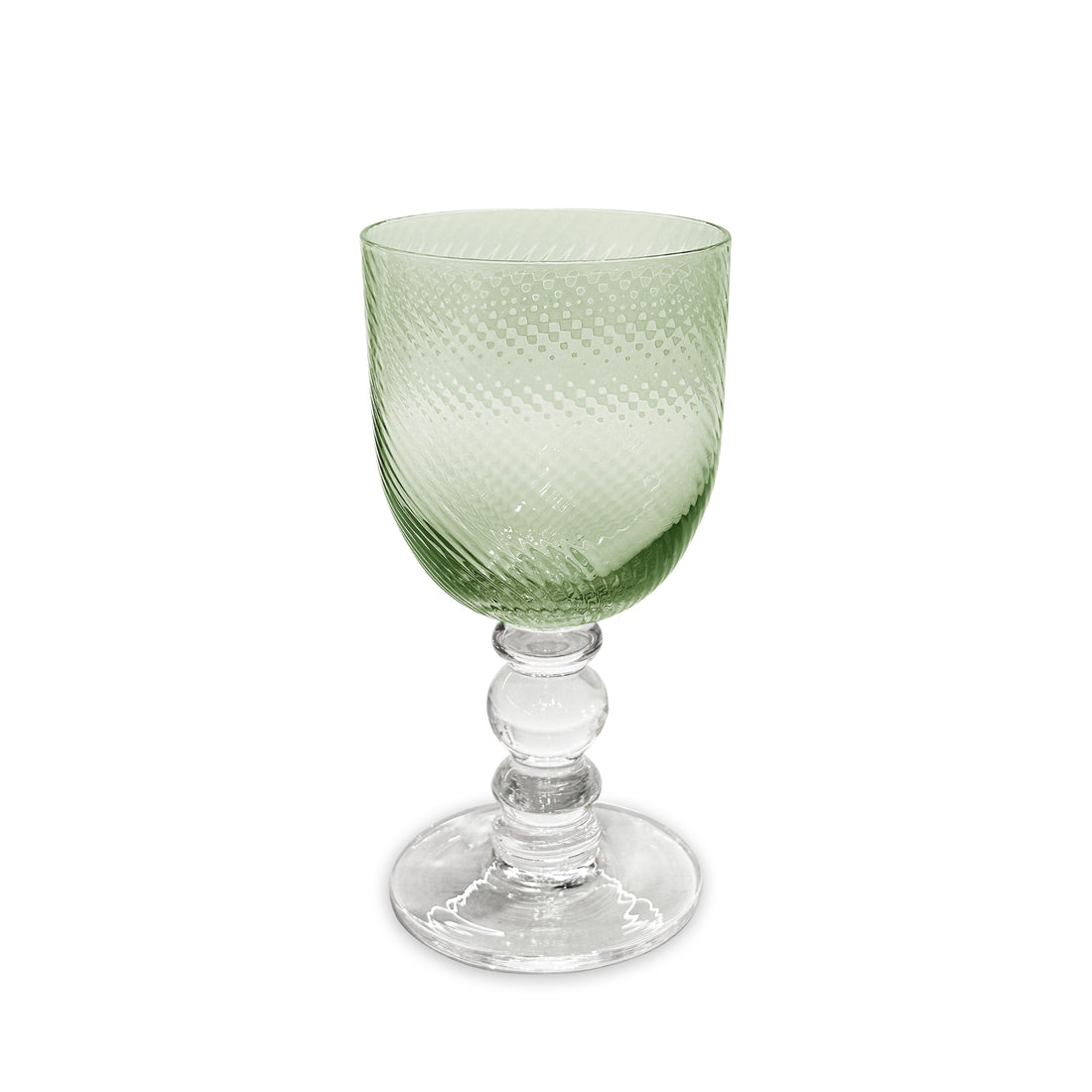 GLASS French Swirl Wine Set of 4 (Green)