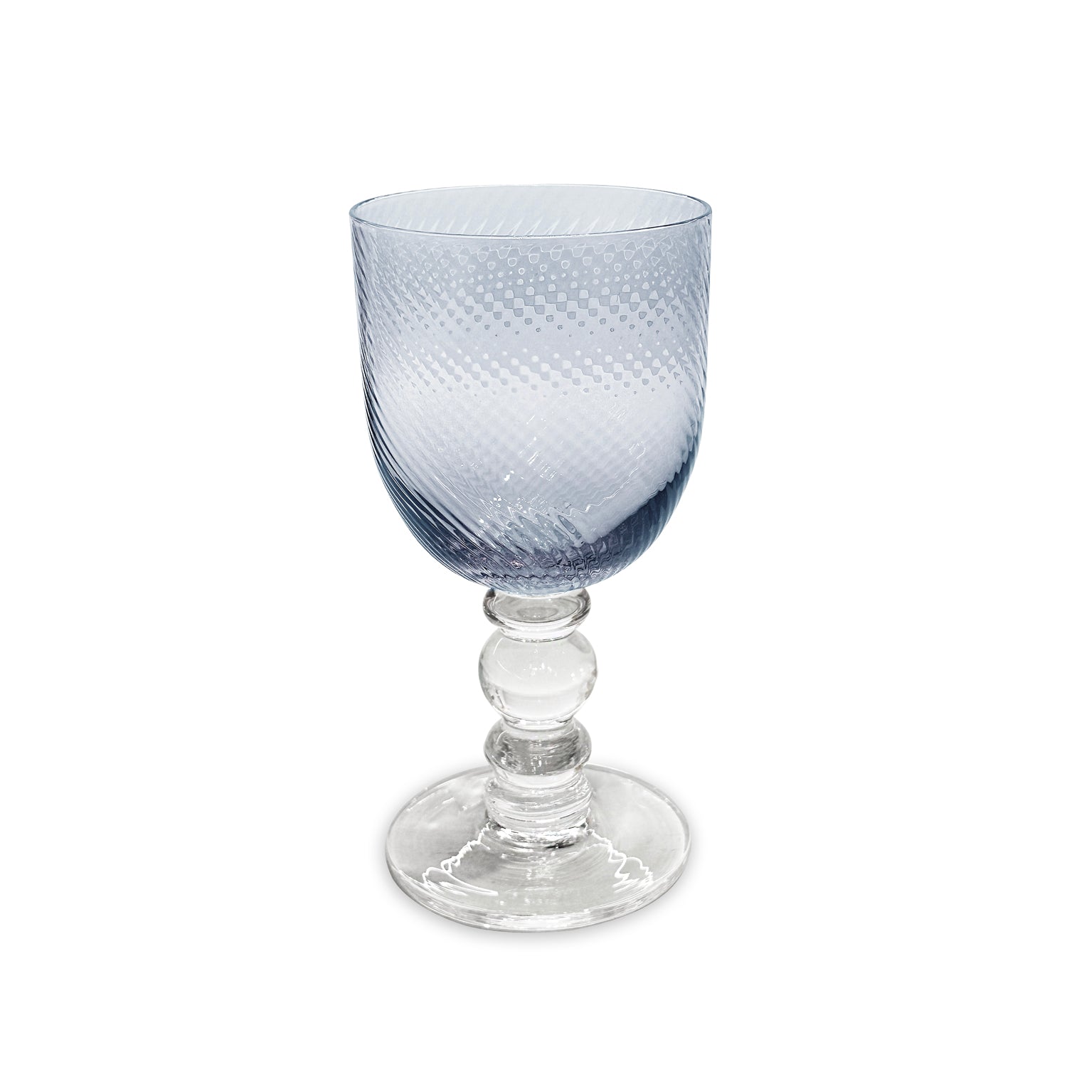 GLASS French Swirl Wine Set of 4 (Blue)