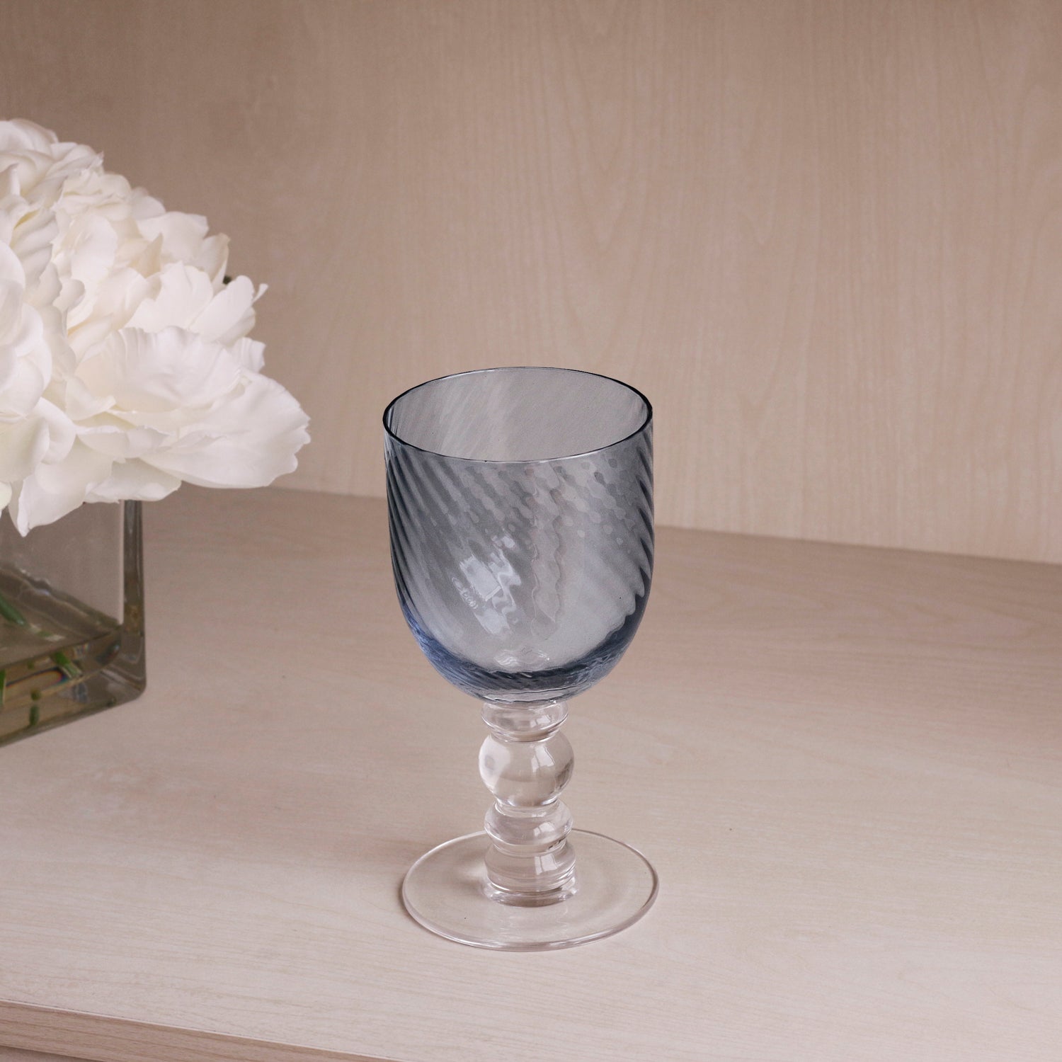 GLASS French Swirl Wine Set of 4 (Blue)