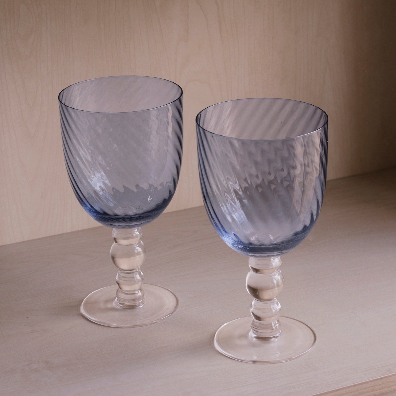 GLASS French Swirl All Purpose Set of 4 (Blue)