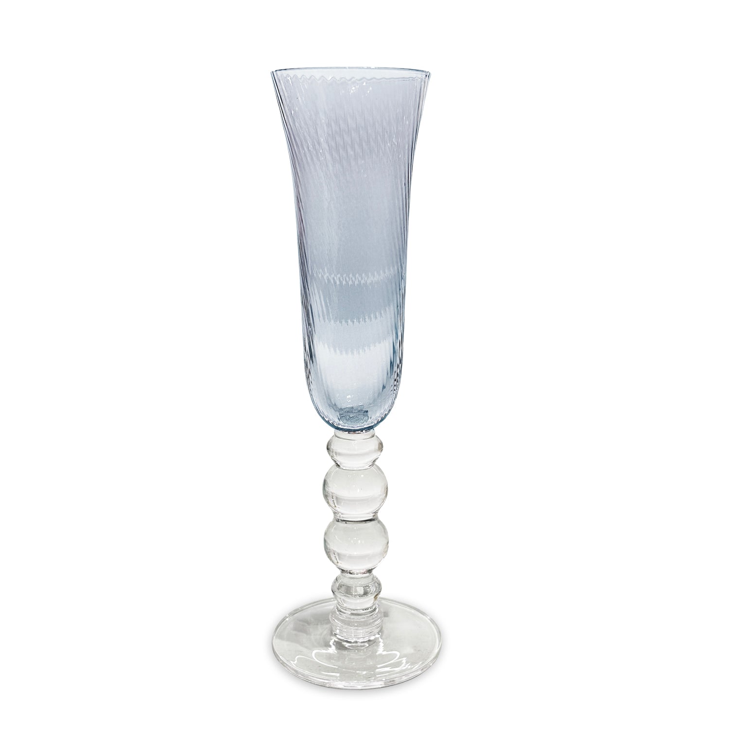 GLASS French Swirl Champagne Flute Set of 4 (Blue)