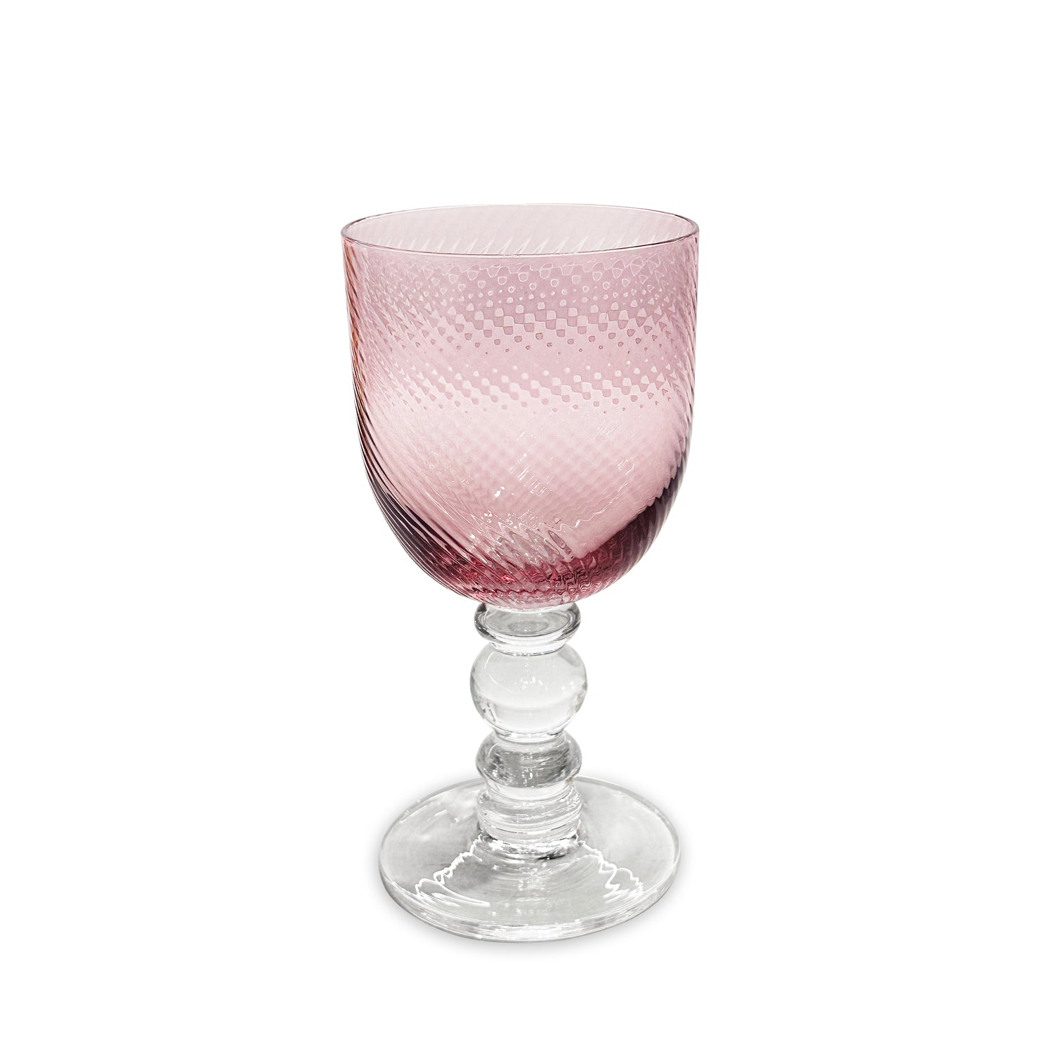 GLASS French Swirl Wine Set of 4 (Pink)