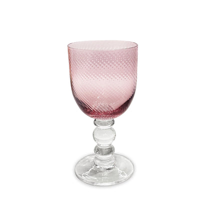 GLASS French Swirl Wine Set of 4 (Pink)