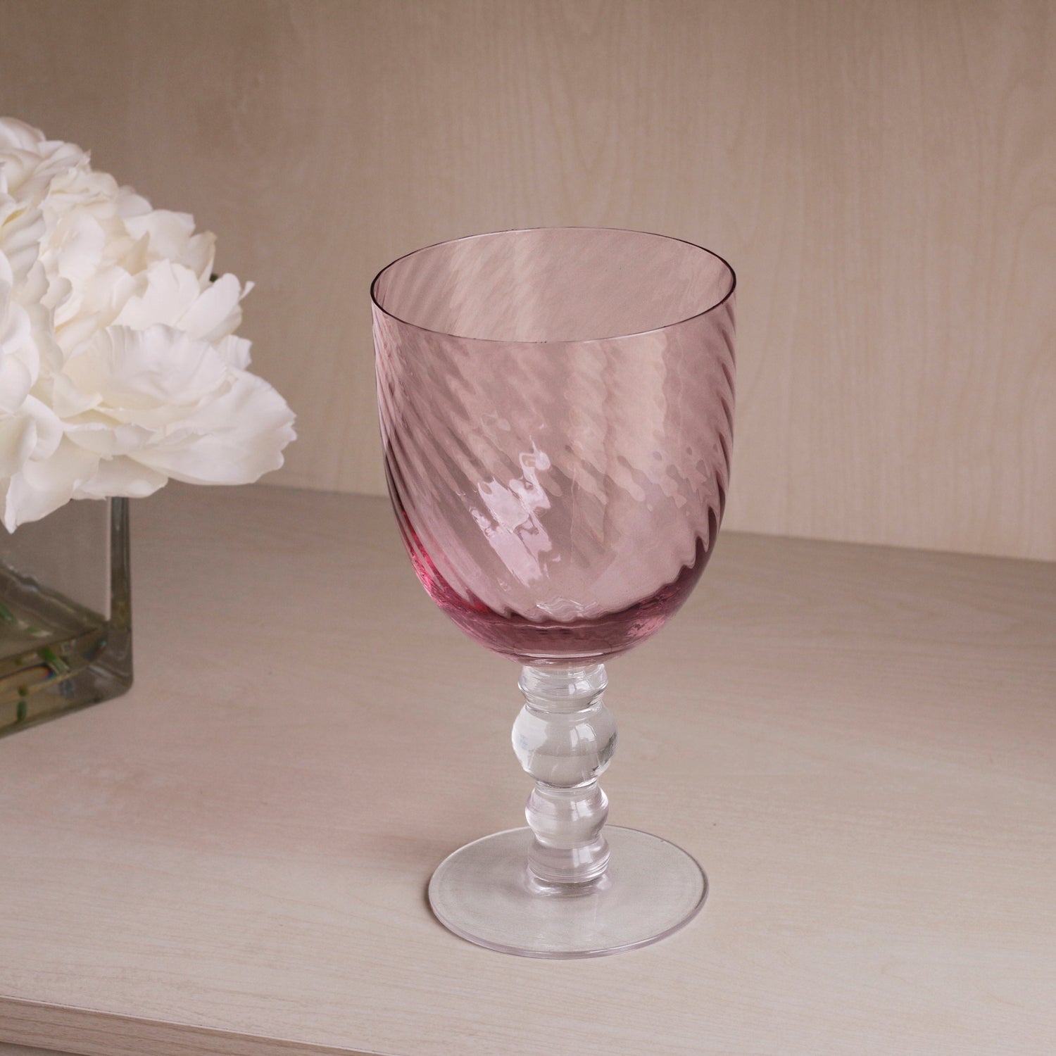 GLASS French Swirl All Purpose Set of 4 (Pink)