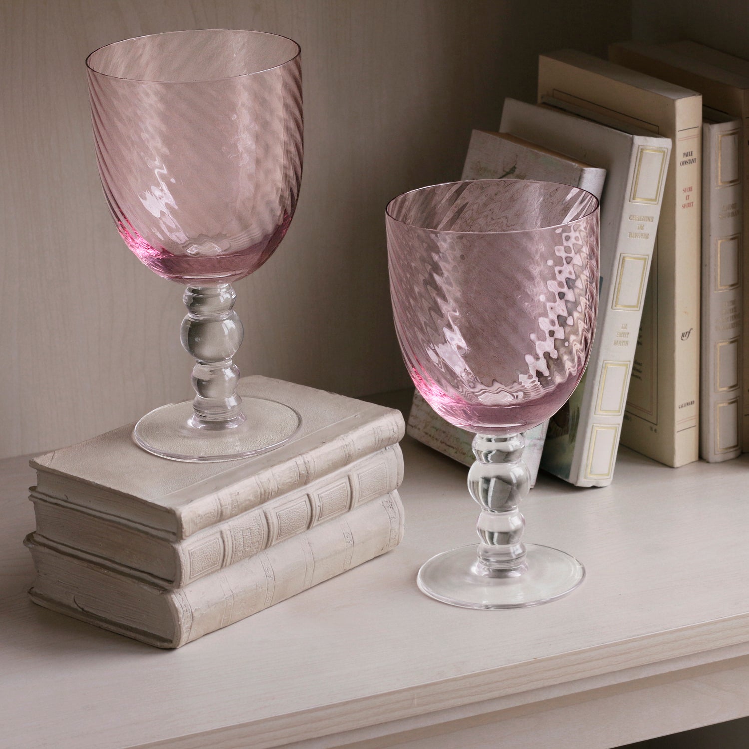 GLASS French Swirl All Purpose Set of 4 (Pink)