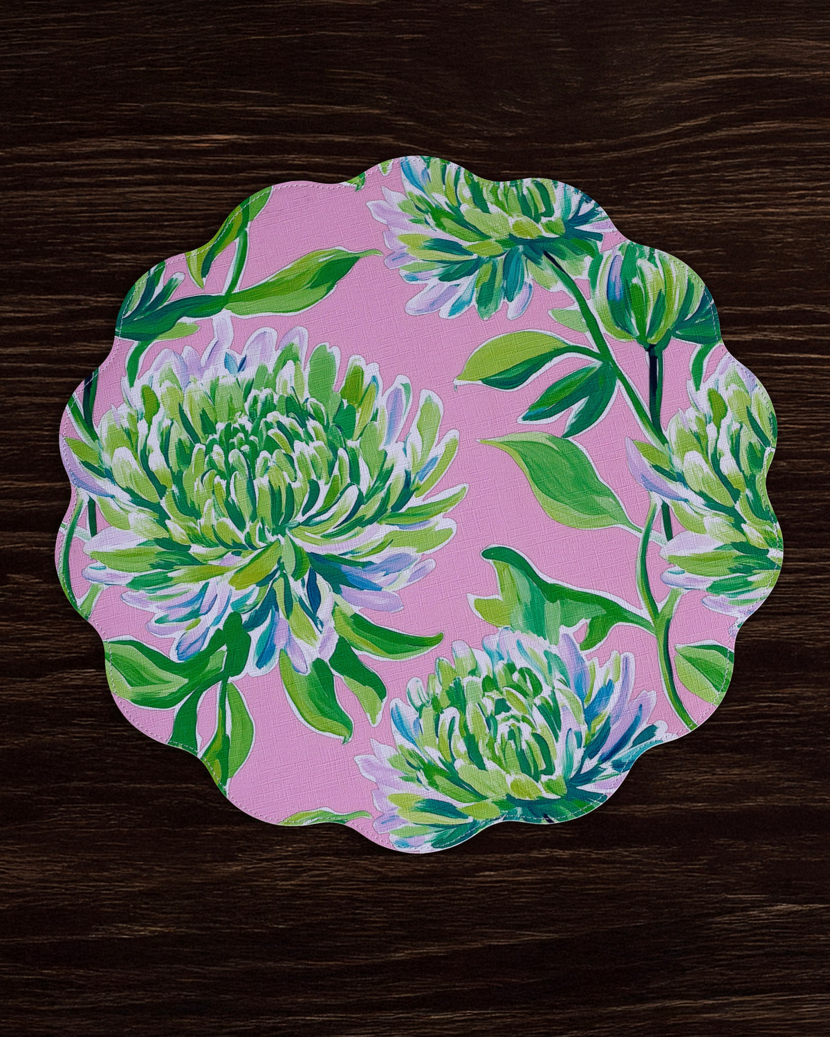 beatriz-ball-vida-hydrangeas-daisies-reversible-round-placemats-set-of-4-pink-green
