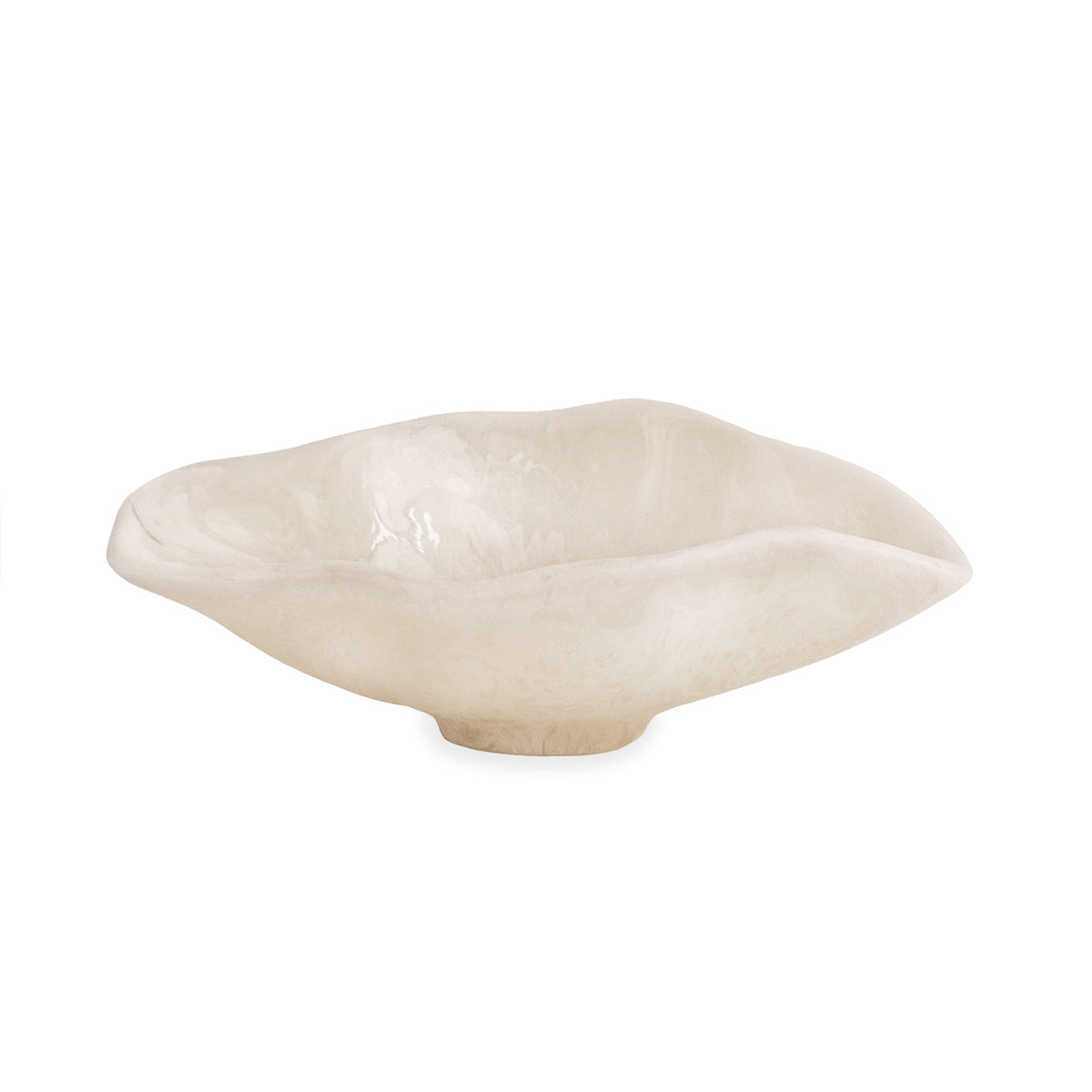White resin bowl on a white background