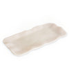 long rectangular alabaster white resin tray on a white background