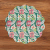 VIDA Laurent and Trellis Reversible Round Placemats Set of 4 Green & White