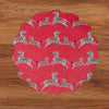 VIDA Cheetah and Zebra Reversible Round Placemats Set of 4 Red & Black