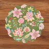 VIDA Tropical Floral and Preppy Plaid Reversible Round Placemats Set of 4 Pink & Green