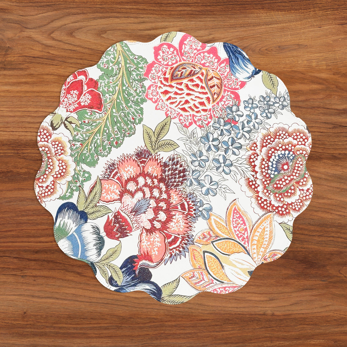 VIDA Eggplant and Pink  Reversible Round Placemats Set of 4 Blue &amp; Pink