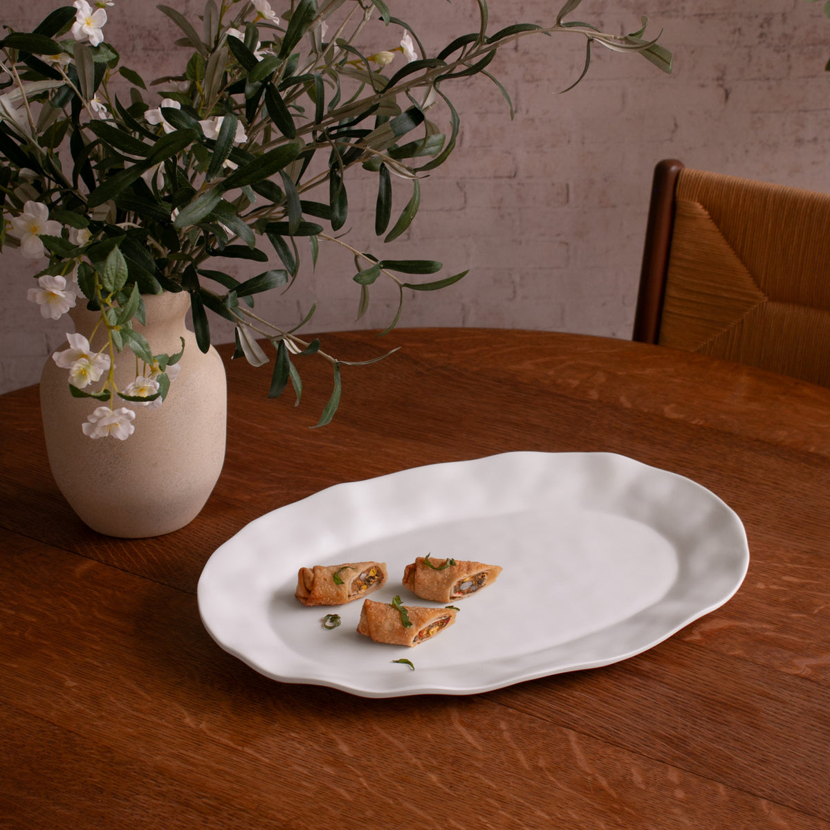 VIDA Nube Large Oval Platter (White)