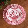 VIDA Faenza and Cheetah Reversible Round Placemats Set of 4 White & Red