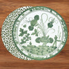 VIDA Faenza and Leopard Reversible Round Placemats Set of 4 White & Green