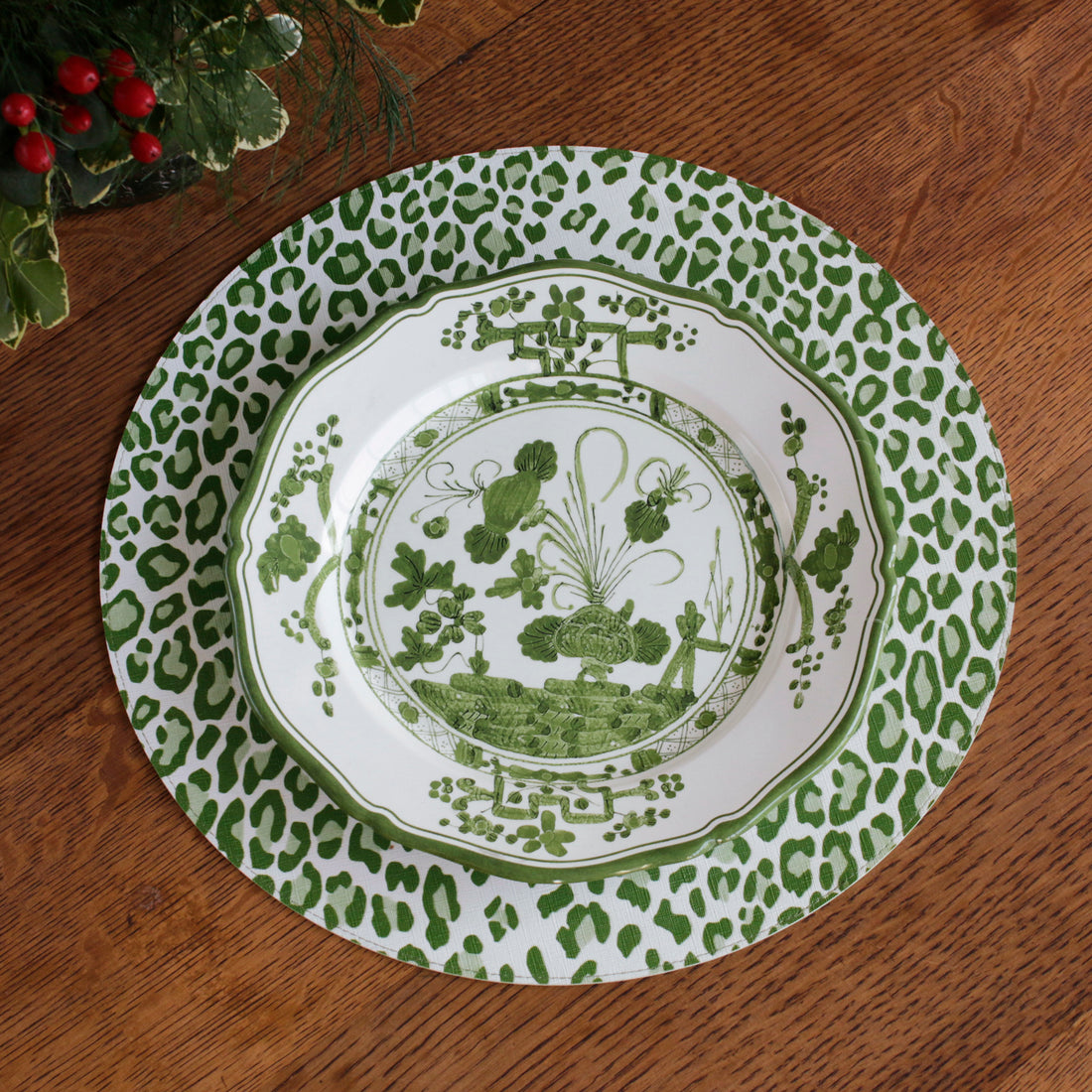 vida-faenza-9-salad-plate-set-of-4-white-and-green
