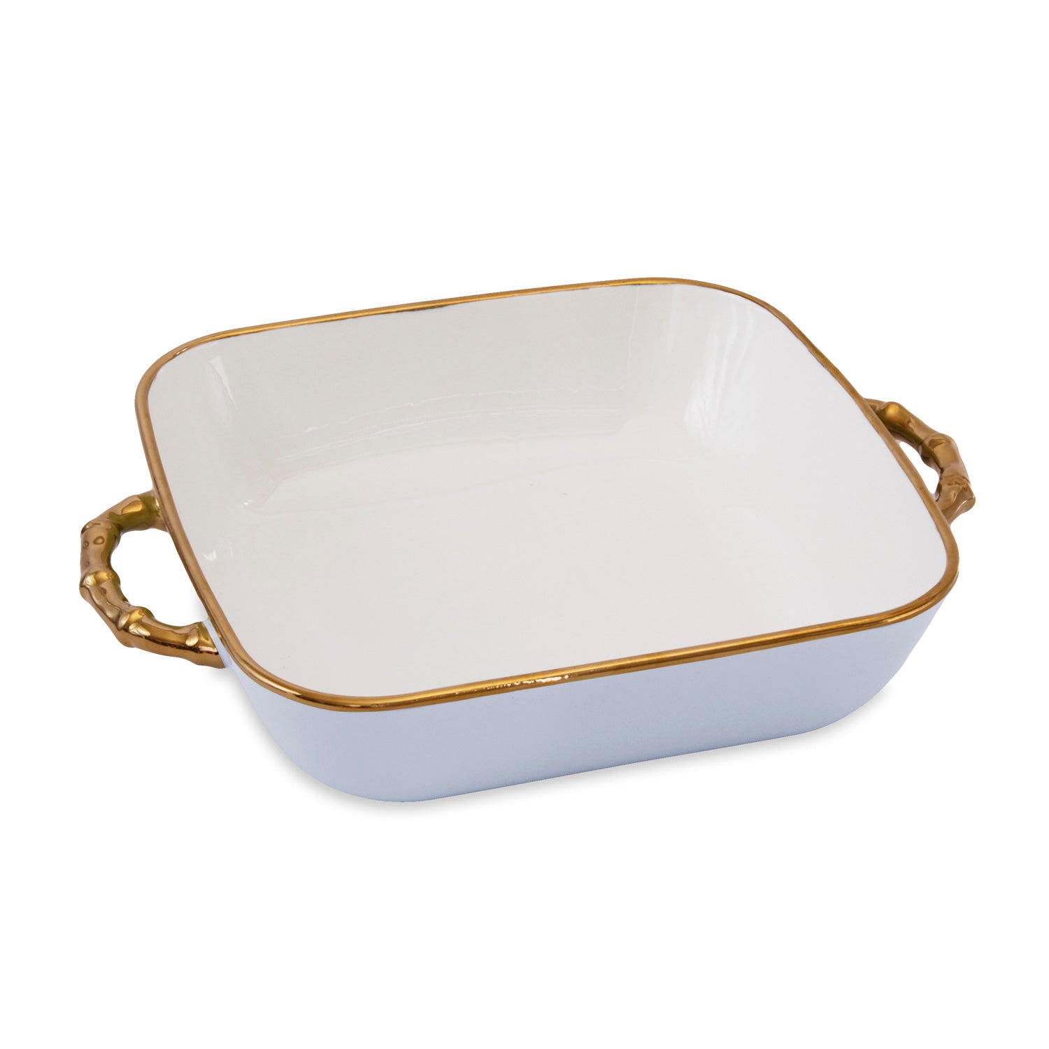 CERAMIC Bambu Square Casserole Periwinkle &amp; White